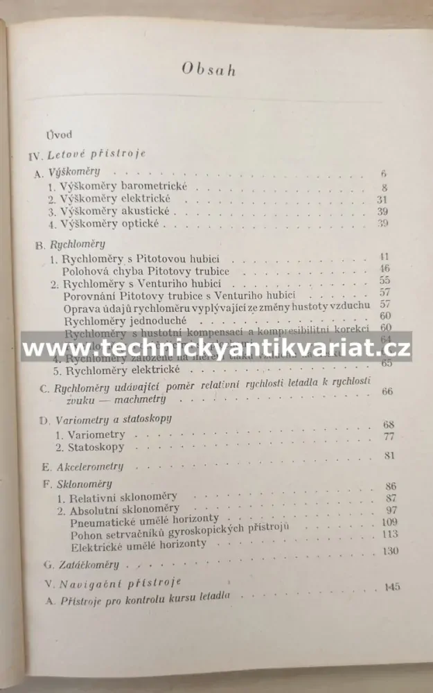 Letecké přístroje II. Letecké palubní přístroje - Theodor Duda (1949)