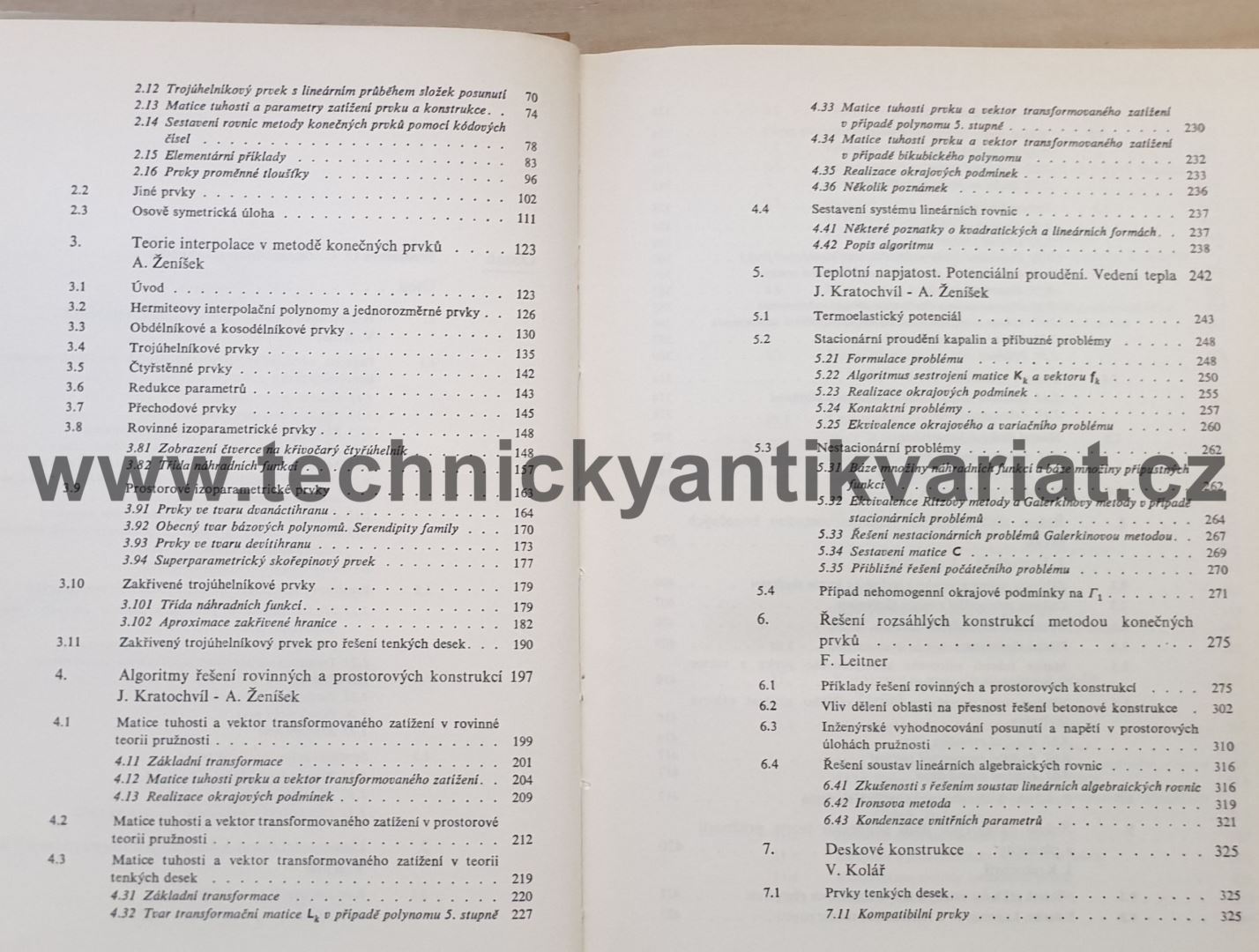 Výpočet plošných a prostorových konstrukcí metodou konečných prvků - Kolář, Kratochvíl, Leitner, Ženíšek (1979)
