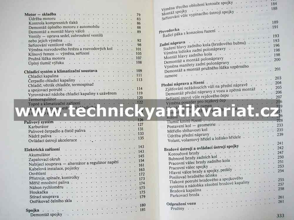 Škoda 105, 120 - údržba, seřizování a opravy svépomocí - Cedrych (1982)