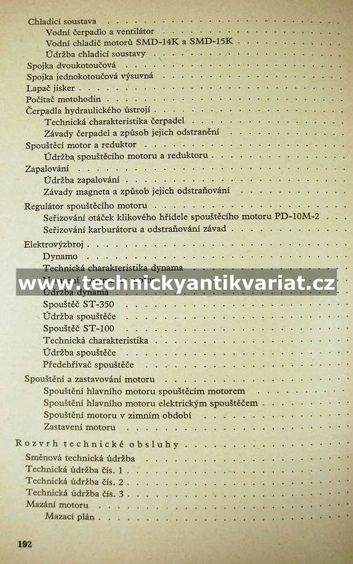 Vznětový motor SMD 14 - popis konstrukce, katalog (1964)