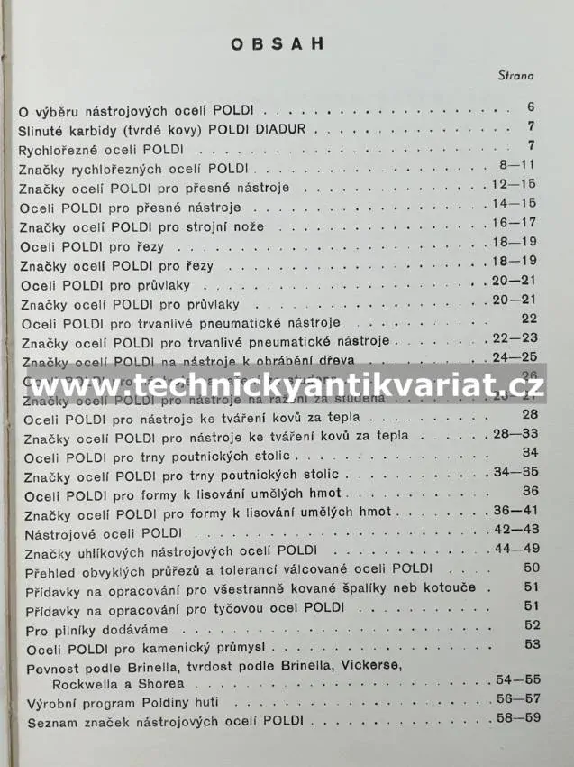 Poldi - hodnotné nástrojové oceli (1950)