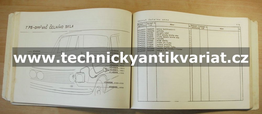 Fiat 125p - katalog náhradních dílů (1970)