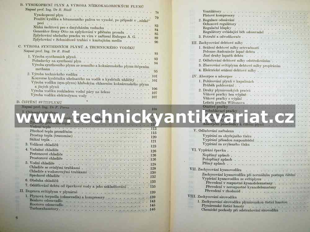 Plynárenství II. Perna, Riedl (1958)