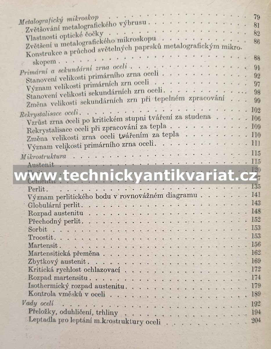 Základy praktické metalografie oceli - V.Walla (1954)