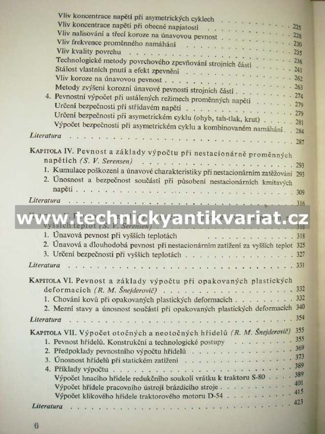 Únosnost a pevnost výpočty strojních součásti - Serensen, Kogajev, Šnejderovič (1967)