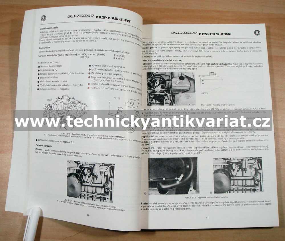 Škoda Favorit 115S, 115L, 135L, 135LS, 136L, 136LS - dílenská příručka (1989)