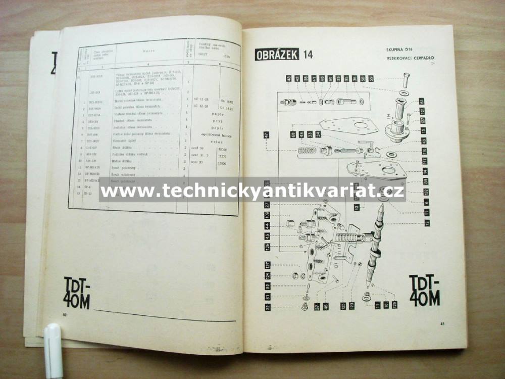Traktor TDT40M - katalog náhradních dílů (1965)