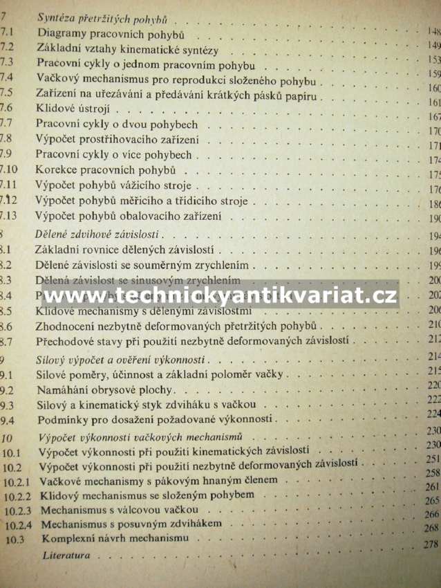 Zdvihové závislosti vačkových mechanismů - K. Petrů (1980)