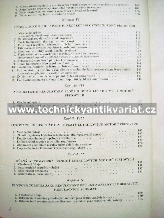 Automatické řízení letadlových motorů - V.A. Bodner (1954)