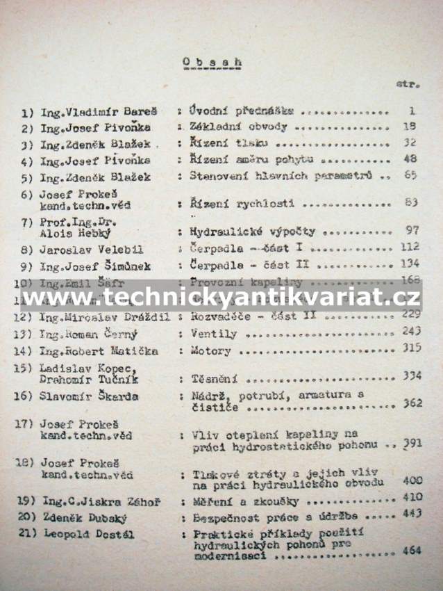 Hydraulické pohony (1959)