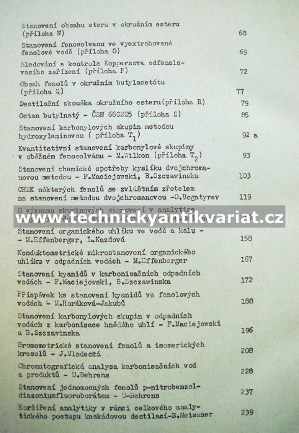 Analytika fenolů a fenolových vod (1958)