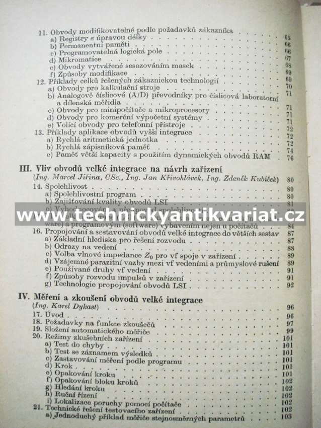 Číslicové obvody velké integrace - Jiřina (1976)
