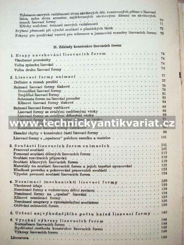 Konstrukce součástí z plastických látek a lisovacích forem - Kopaněvič (1952)