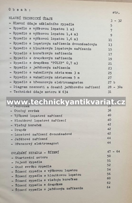 Universálního rypadla D141 - návod k obsluze