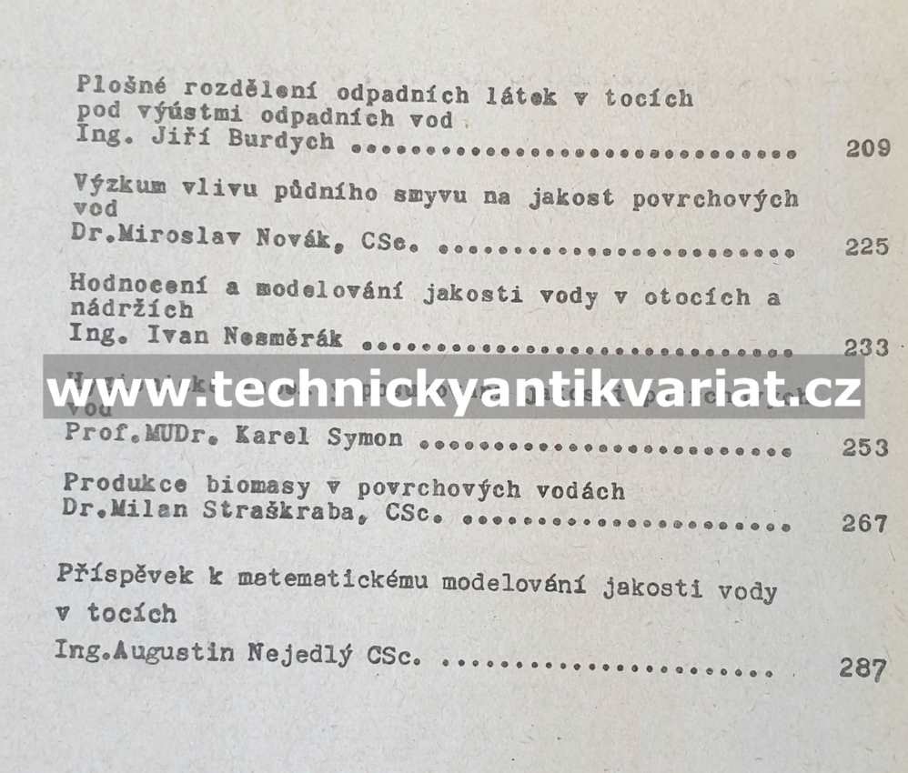 Jakost vody v tocích - sborník (1976)