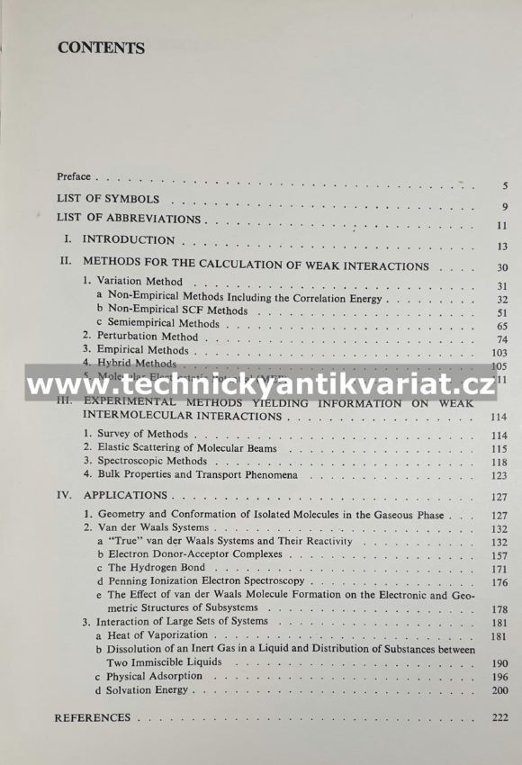 Weak Intermolecular Interaction in Chemistry and Biology - Horza, Zahradník (1980)
