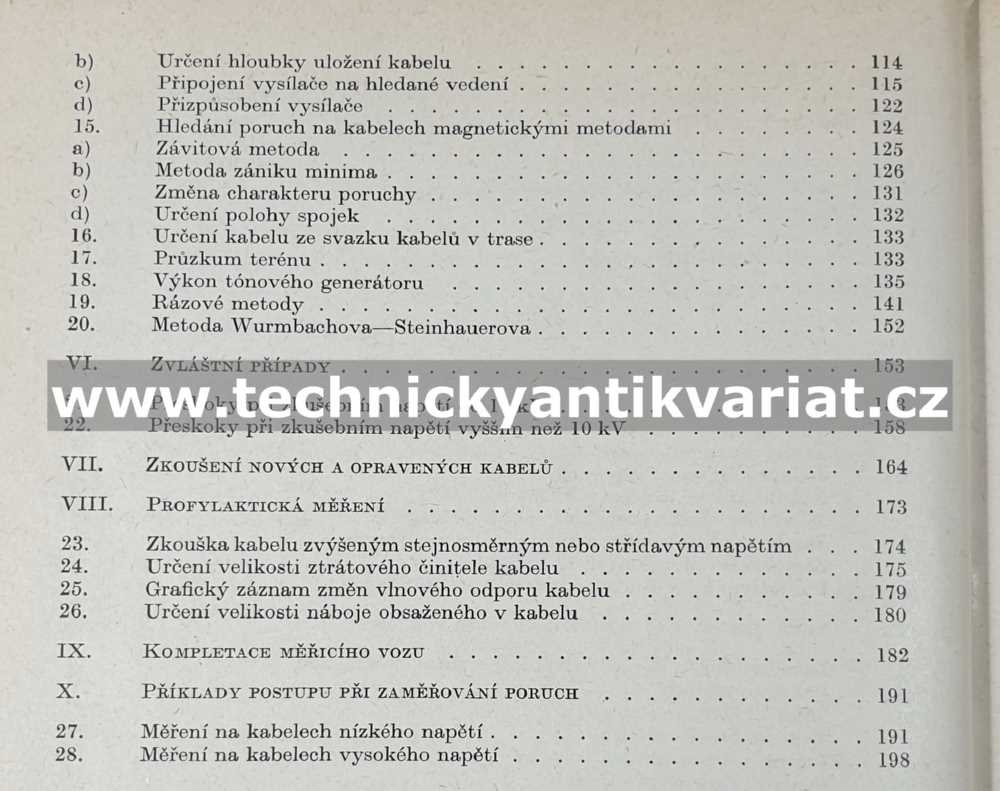 Hledání poruch silových kabelů - M. Schneiderka (1971)