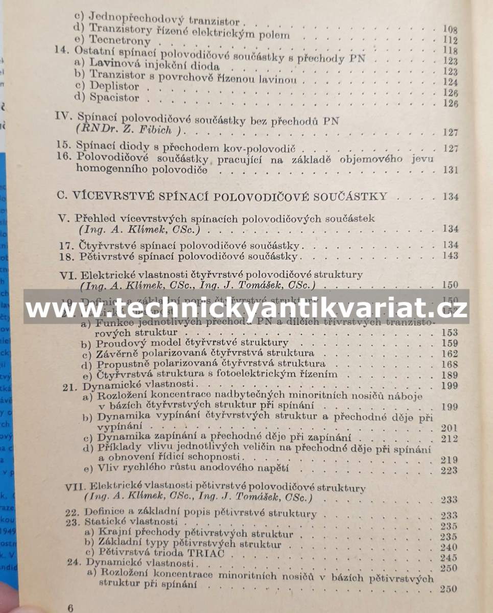 Polovodičové spínací součástky - Klímek, Tomášek, Fibich (1970)