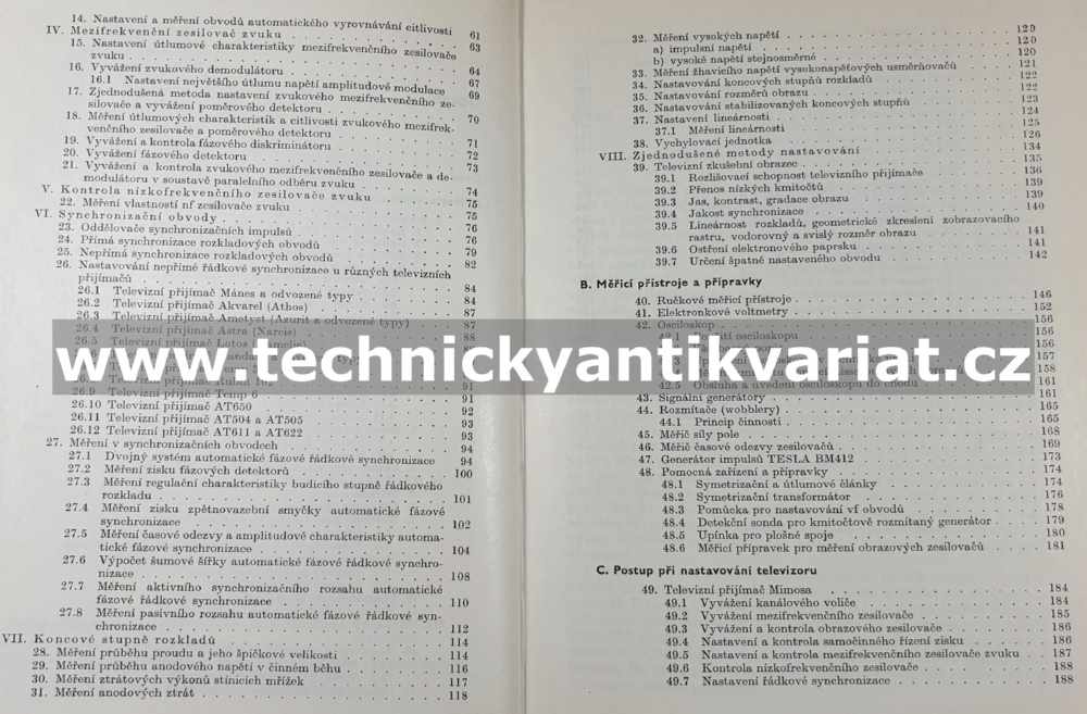 Měření a nastavování televizních přijímačů - Vomela, Franc, Oravský (1966)