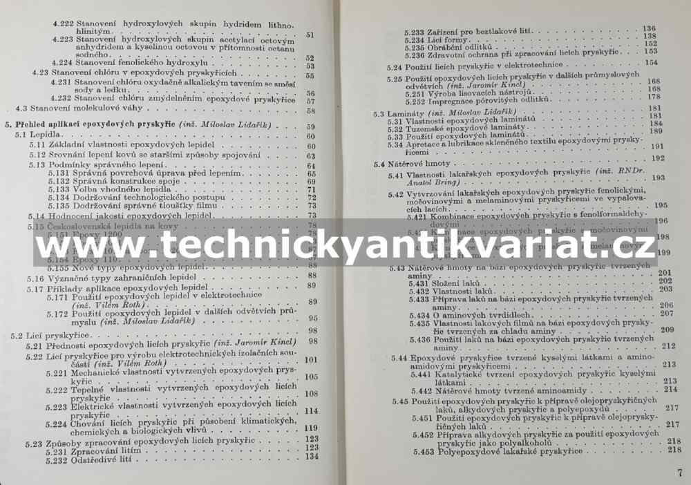 Epoxidové pryskyřice - Lidařík, Kincl, Roth, Bring (1961)