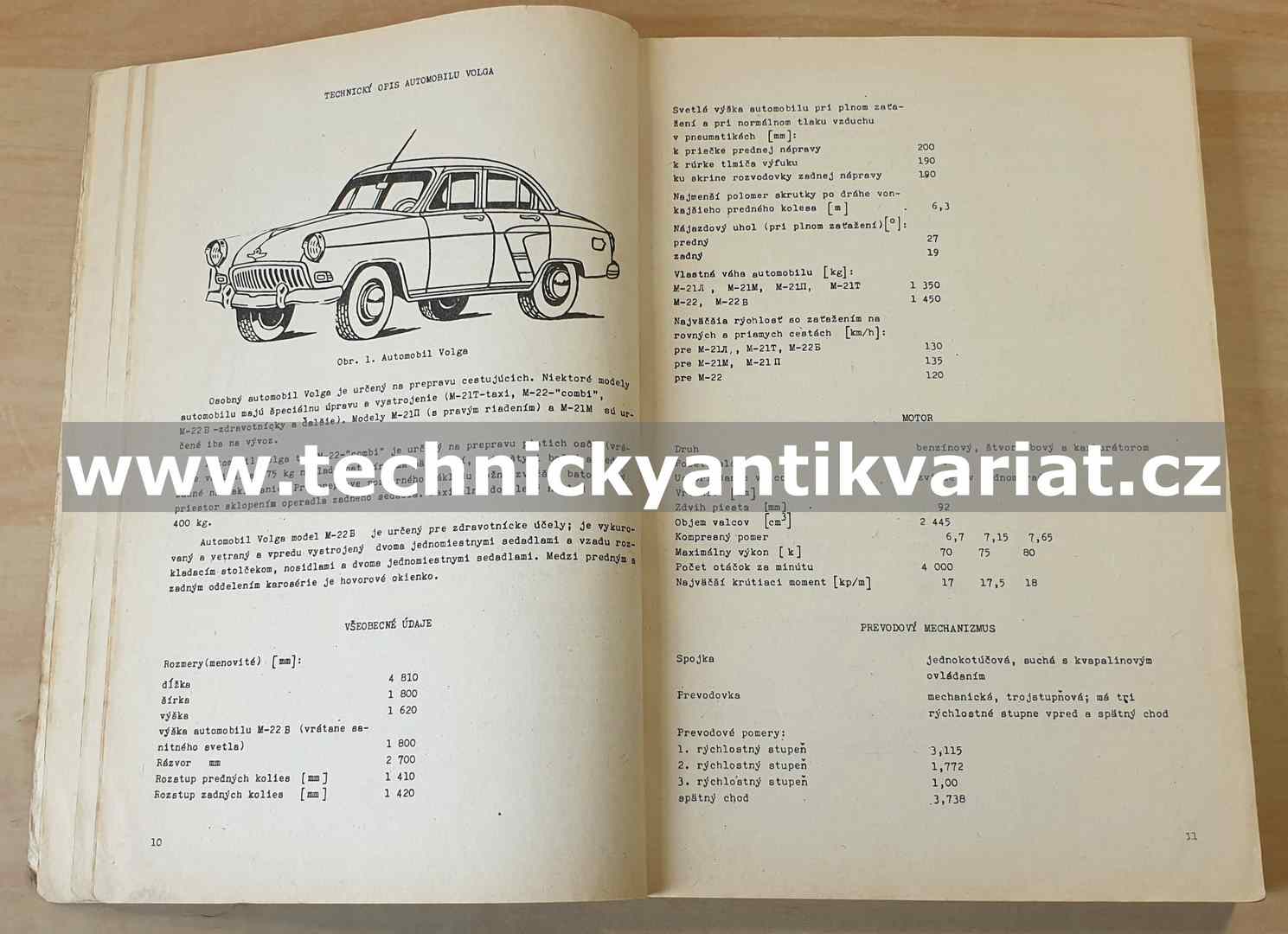 Volga M21, M22 - katalog dílů (1966)