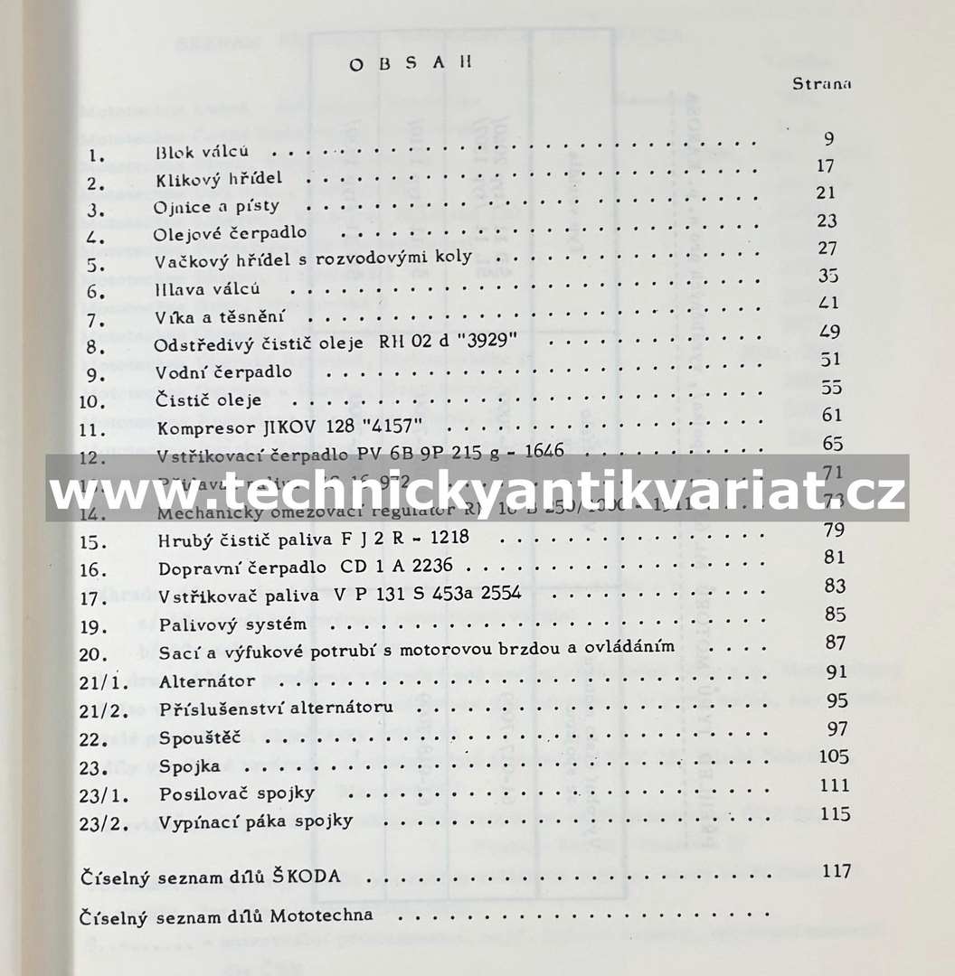 Škoda ML634 - katalog náhradních dílů (1973)