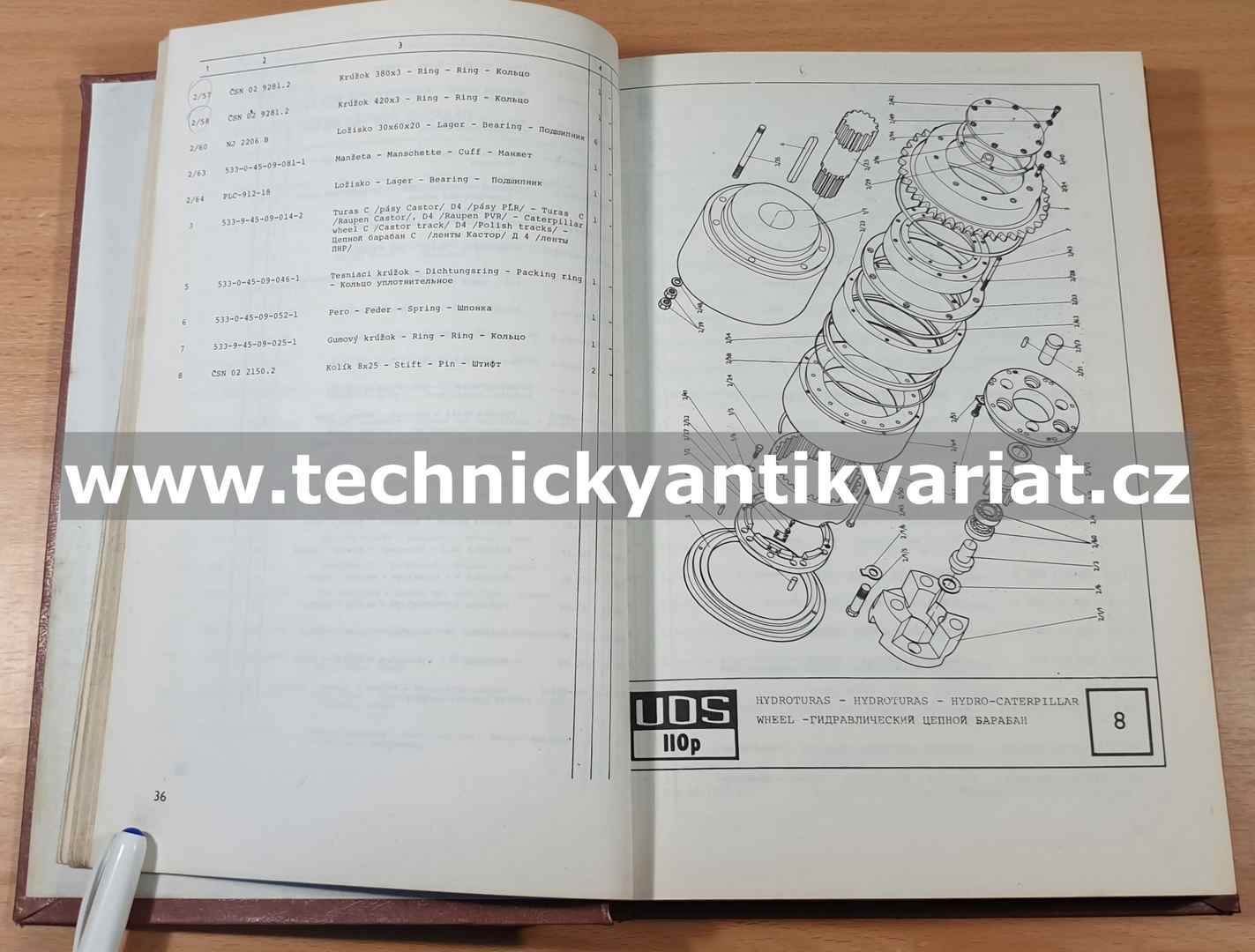 UDS 110p, 114a - katalog náhradných dielov (1990)