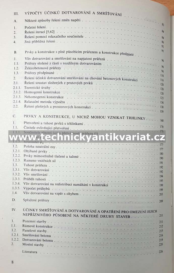 Dotvarování a smršťování betonových prvků a konstrukcí - Šmerda, Křístek (1978)