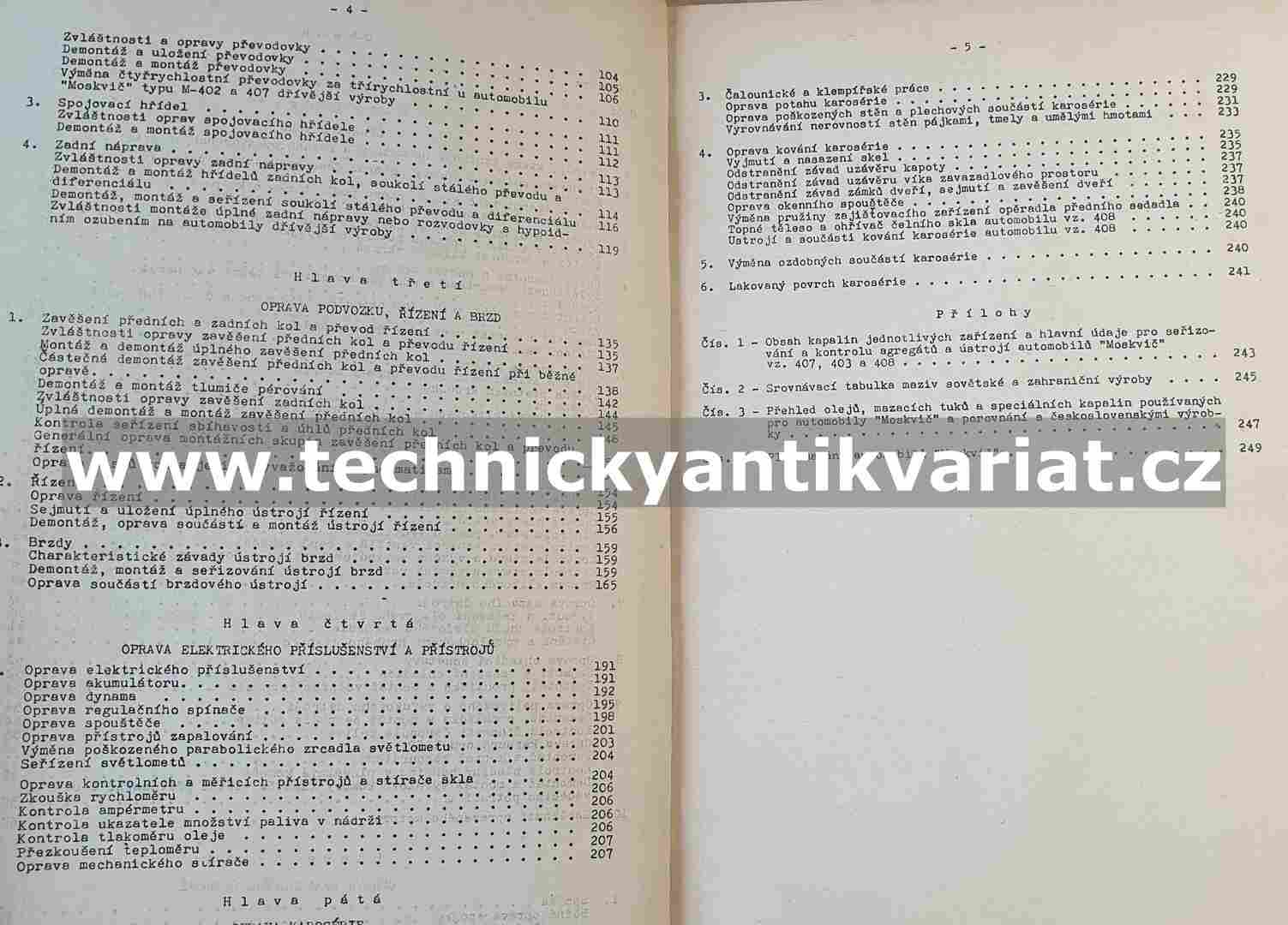 Moskvič 407, 403, 408 - dílenská příručka