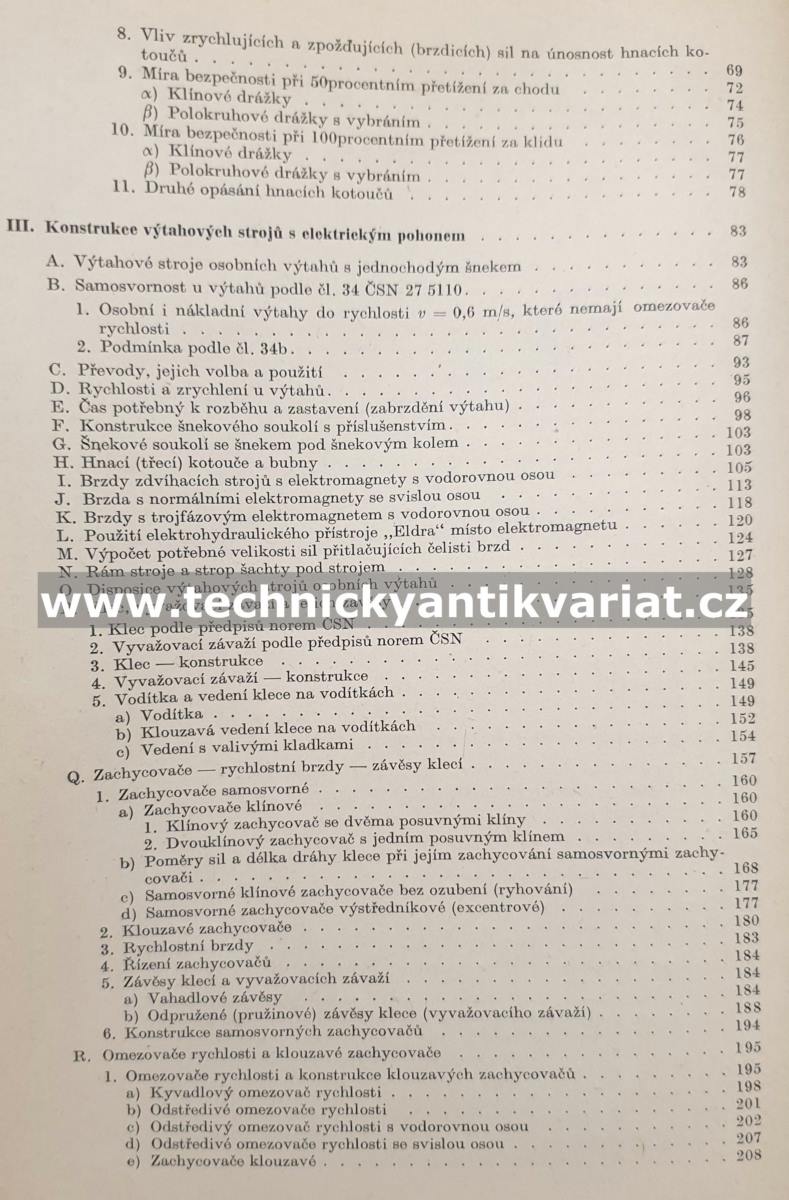 Výtahy osobní a nákladní s elektrickým pohonem - Otakar Balcar (1955)