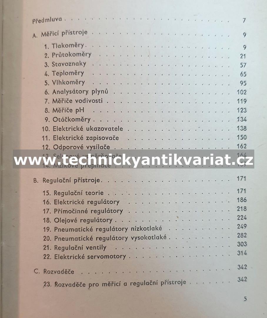 Technická příručka měřících a regulačních přístrojů I.díl (1958)