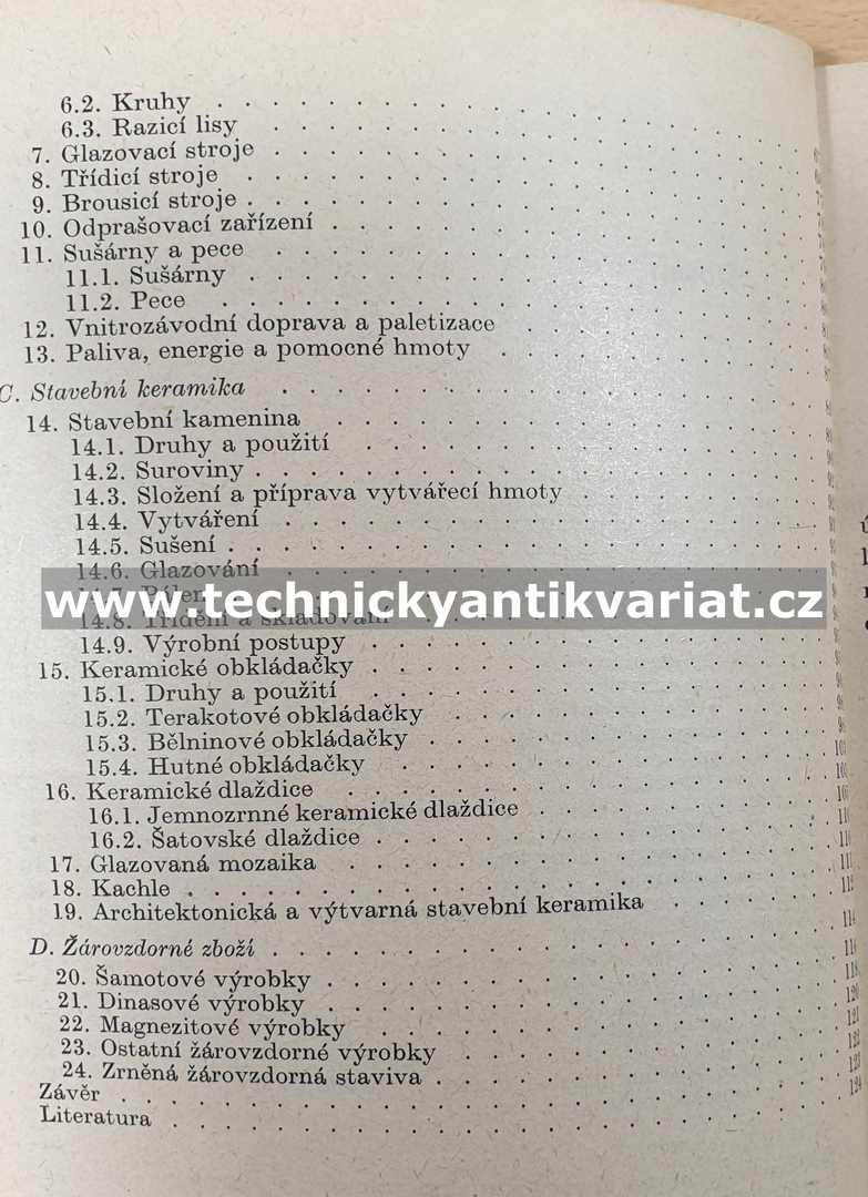 Výroba stavební keramiky a žárovzdorného zboží - F. Kubát (1966)
