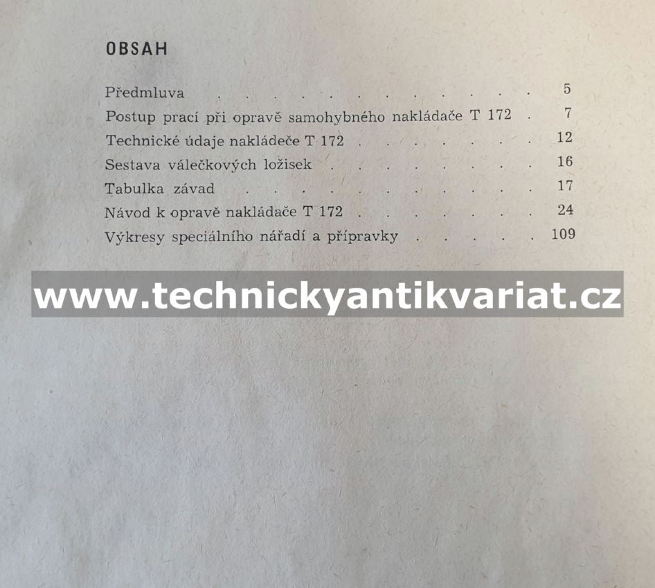 T172 Samohybný nakladač - dílenská příručka (1964)
