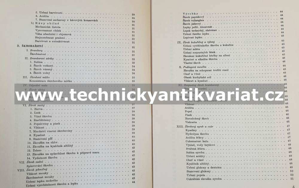 Analysy průmyslu bramborářského a odvětví příbuzných (1951)