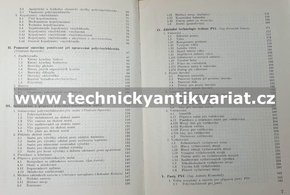 PVC výroba, zpracování a použití - Kubík, Gřunděl (1958)