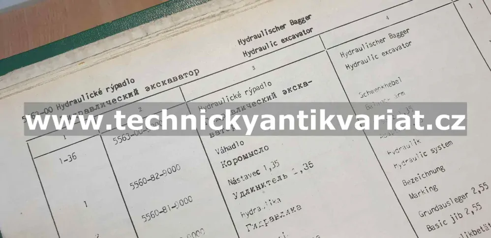 Hydraulické rýpadlo TEES Poclain - katalog náhradních dílů