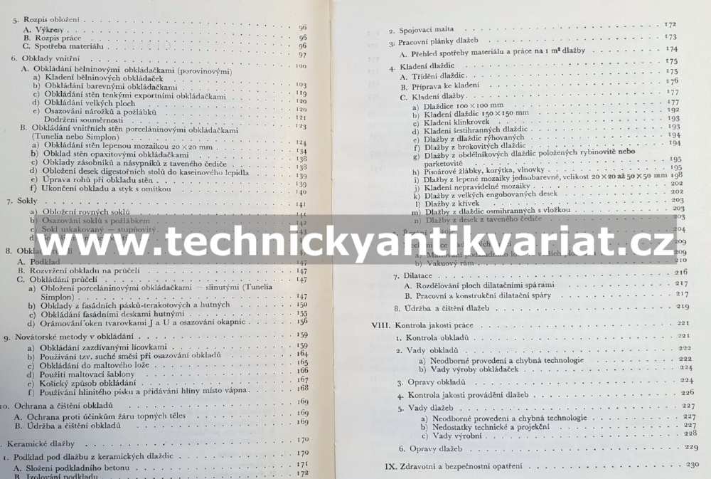 Keramické obklady a dlažby budov - Benda, Chmela, Chroust (1960)