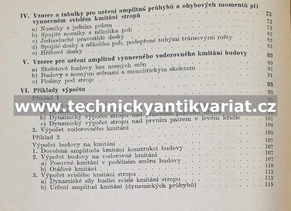 Technické podmínky pro navrhování stavebních konstrukcí zatížení stroji s dynamickými účinky (1957)