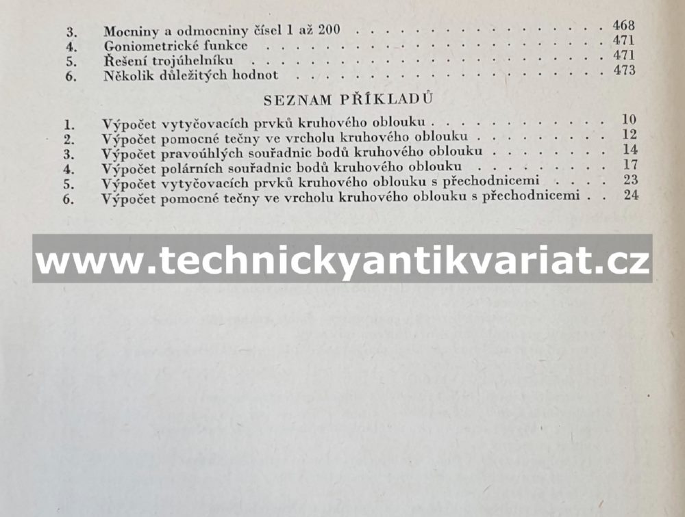 Vytyčovací tabulky - Klimeš, Loskok (1975)