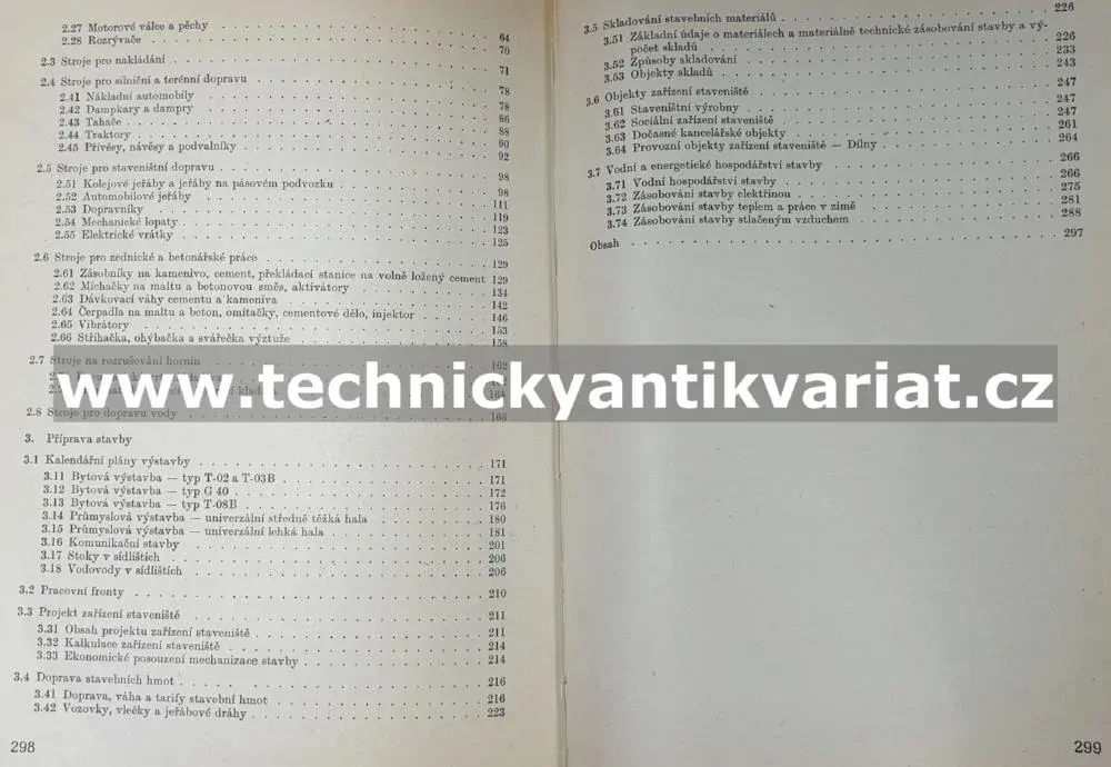 Příprava stavby v tabulkách - Strádal, Čácha (1965)