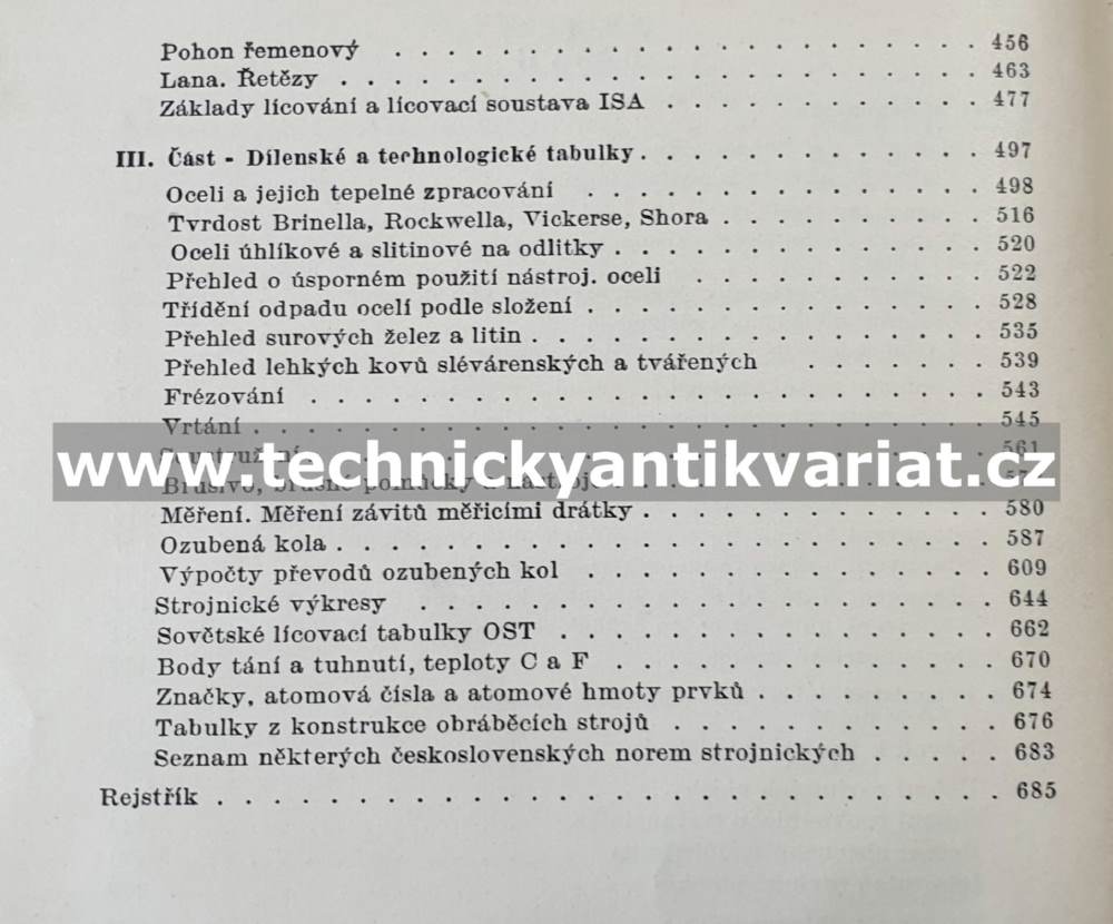 Technická příručka - strojnické a dílenské tabulky - Z. Schmidt (1953)