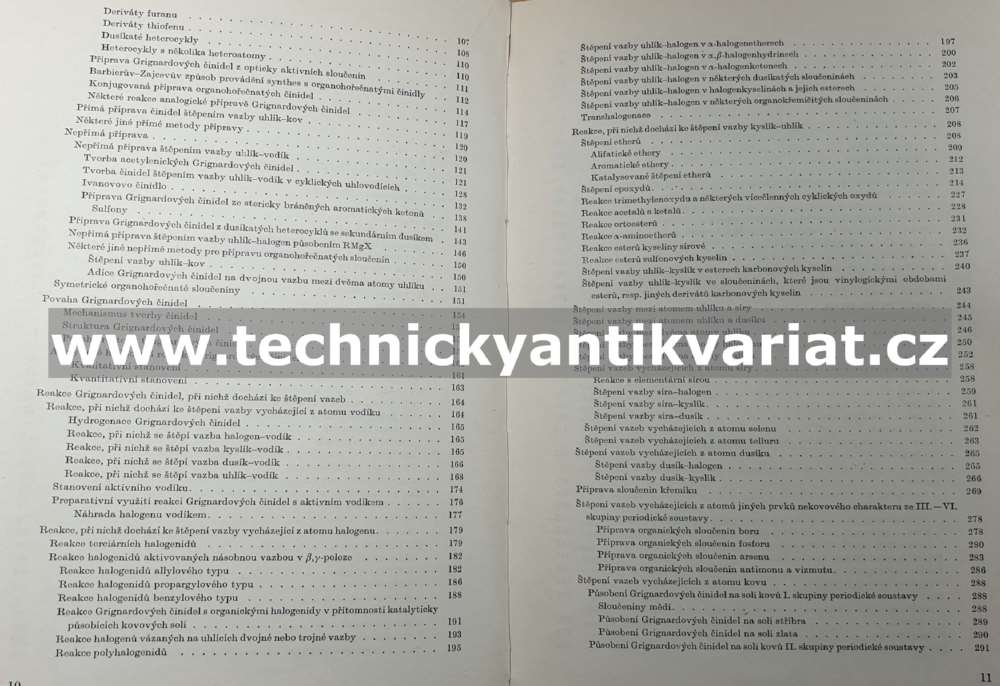 Preparativní reakce v organické chemii VI. Reakce organokovových činidel - Bláha (1961)