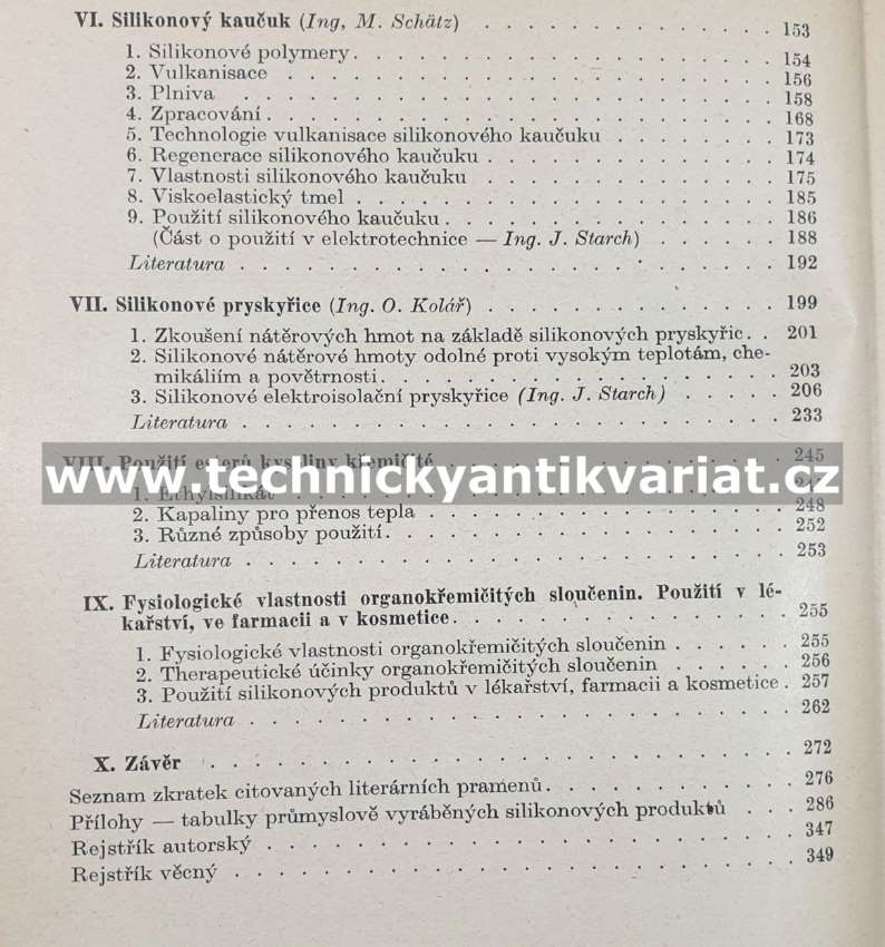 Technické použití silikonu - Bažant, Chvalovský, Rathouský (1959)