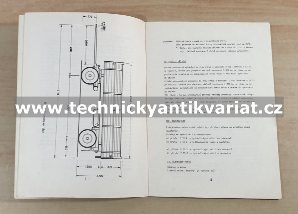Přívěs P93s P78s - návod, katalog (1978)