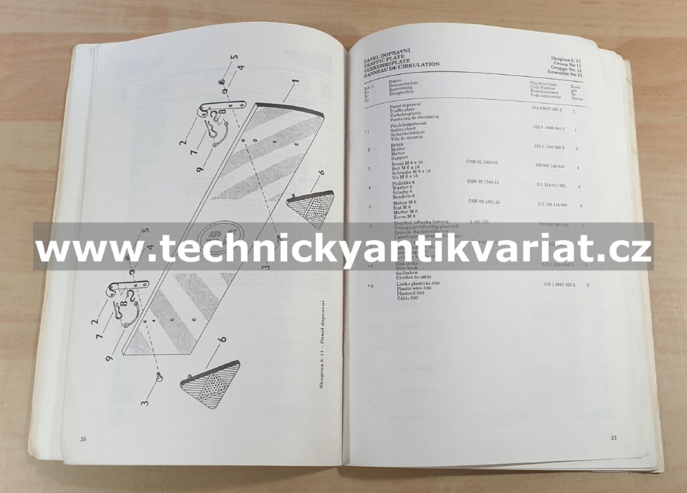 Rotační žací stroj ŽTR 165 - dodatek ke katalogu dílů (1993)