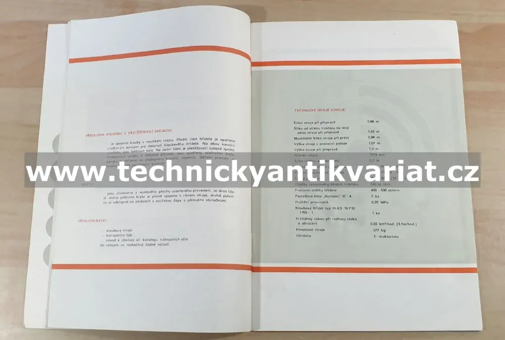 Obraceč zelené a zavadlé píce OZ2 - návod k obsluze, katalog dílů (1977)