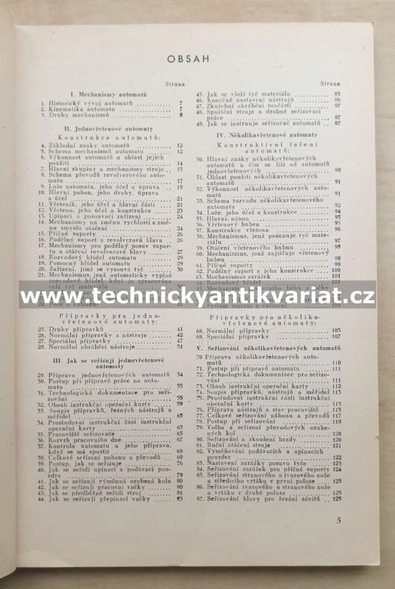 Seřizování soustružnických automatů - A.S.Šaškin (1952)