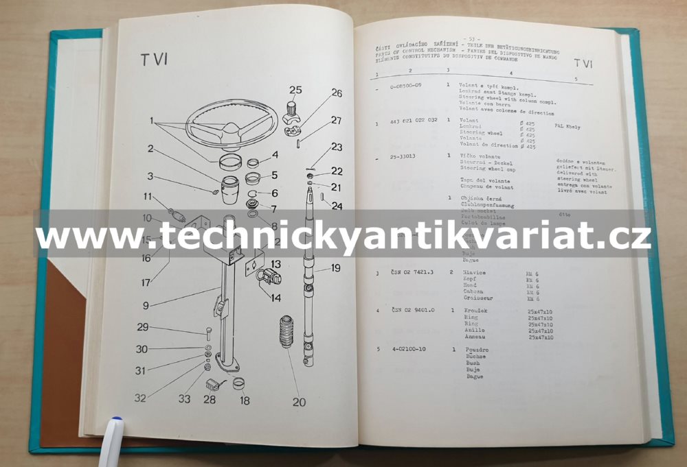 DESTA BVH 1622 S - katalog náhradních dílů (1977)