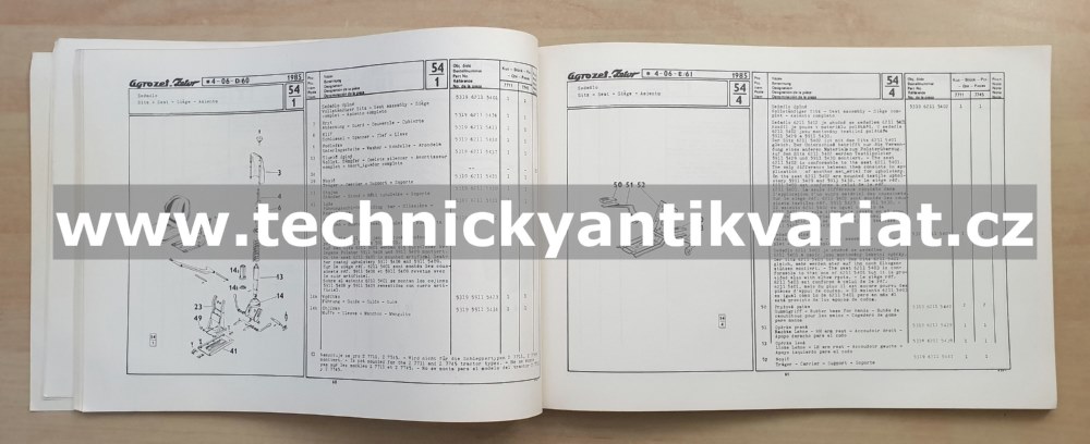 Zetor 7711, 7745 - katalog náhradních dílů DODATEK (1985)