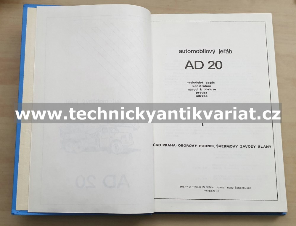 Automobilový jeřáb AD 20 - technický popis, konstrukce, návod o obsluze